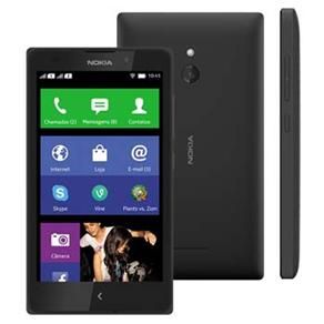 Smartphone Nokia X Dual Preto com Tela de 4'', Dual Chip, Bluetooth, Wi-Fi, 3G, Câmera 3MP e Process