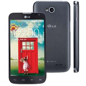 Smartphone LG L70 Dual D325 Preto com Tela de 4,5”, Dual Chip, Android 4.4, Câmera 8MP e Processador